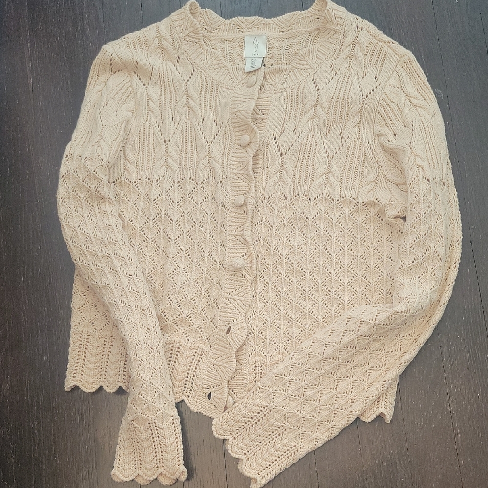 Joie Cream Textured Women's Cardigan